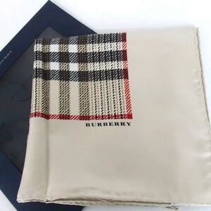 Burberry Beige and Red Checkered Scarf